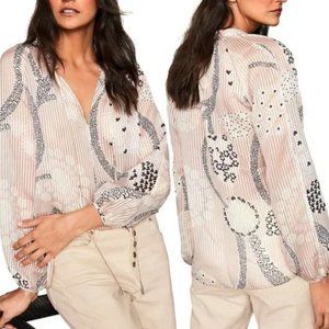 Reiss Nude Hailey Paisley Print Blouse